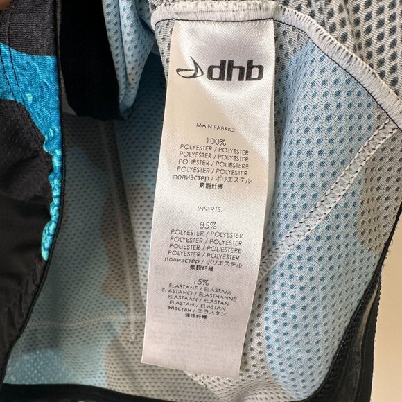 Dhb Mens Blue Camo Short Sleeve Cycling Jersey Polyester Lightweight Breathable - Picture 5 of 8